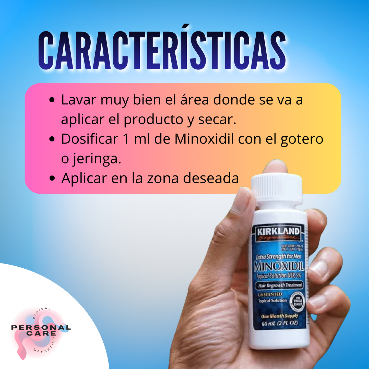 Minoxidil Líquido Para Barba y Cabello