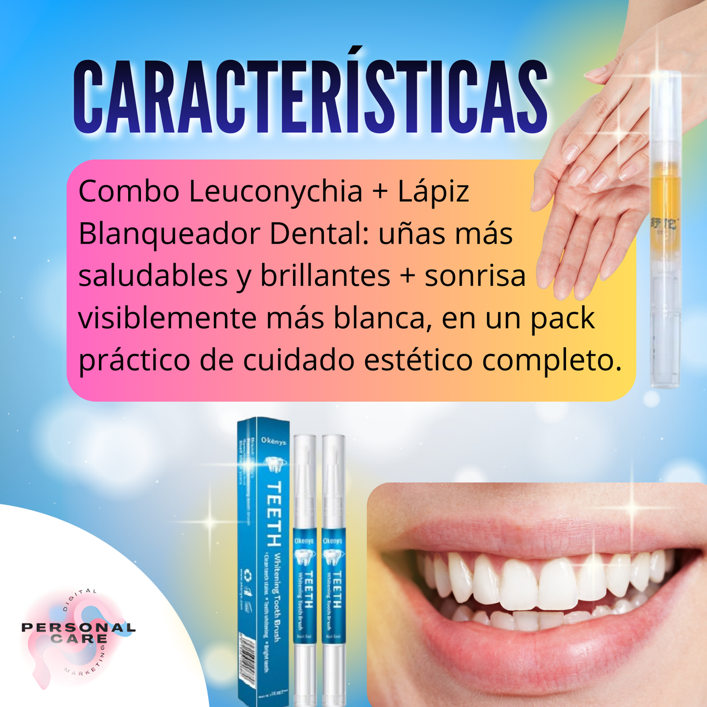 COMBO BLANQUEADOR DENTAL + LEUCONYCHIA