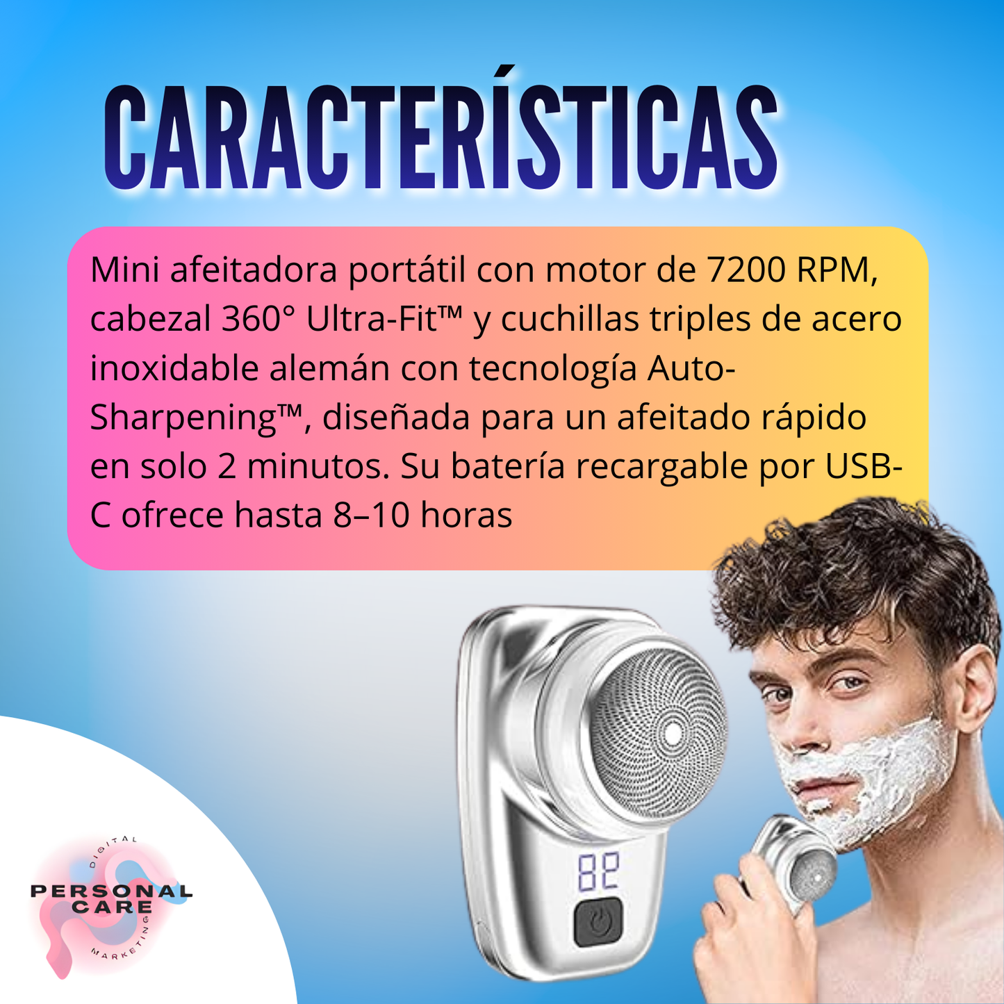 Mini rasuradora portátil.
