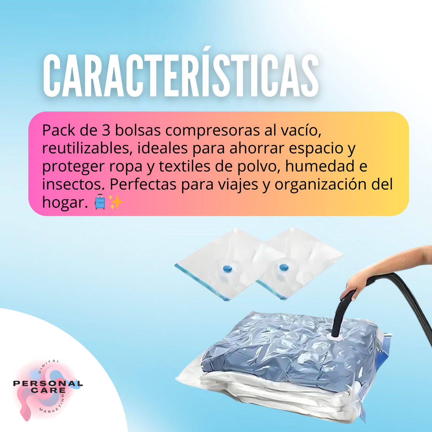 Pack Bolsas de compresión al vacío x3
