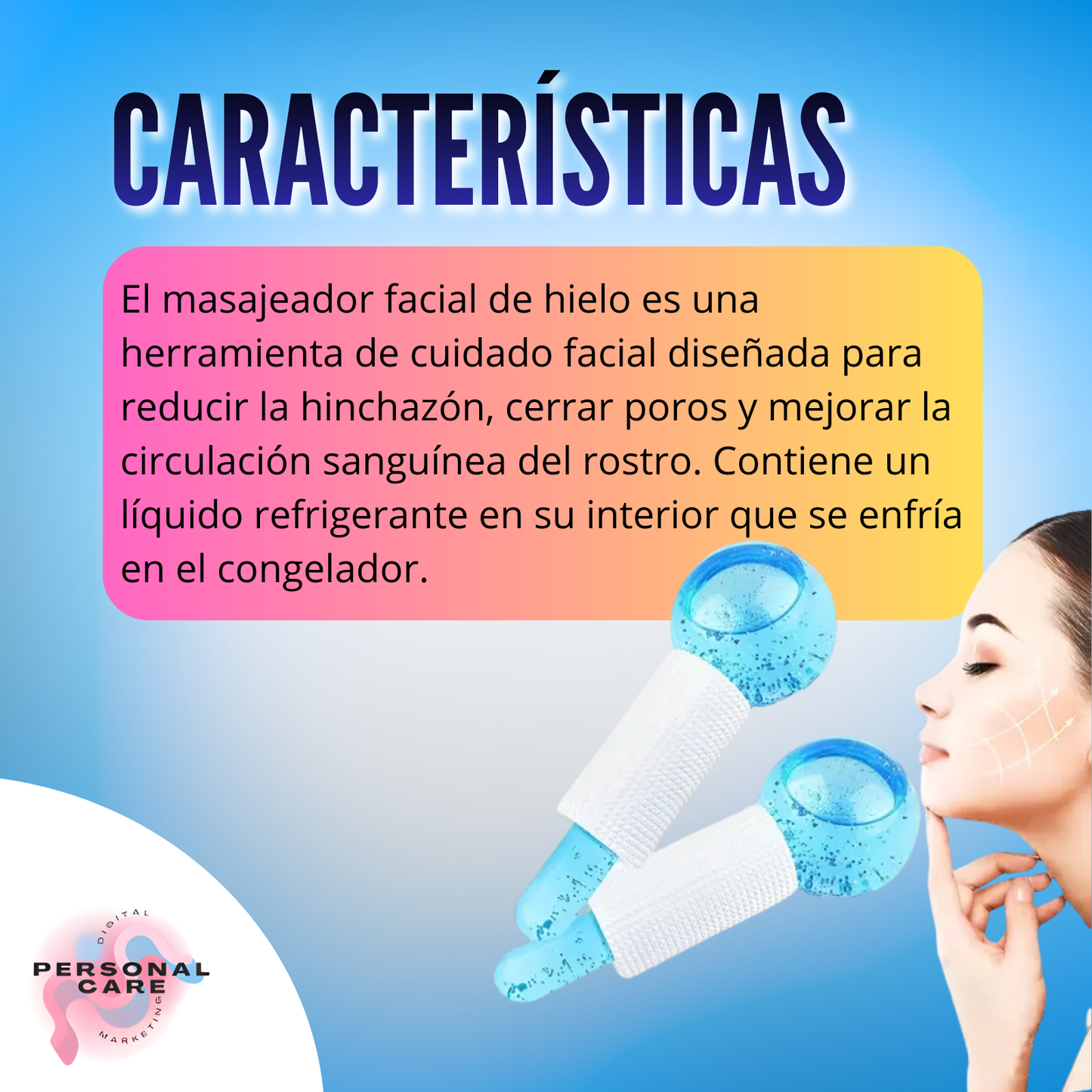 BOLAS DE REFRIGERACIÓN MASAJEADOR FACIAL DE HIELO ❄️