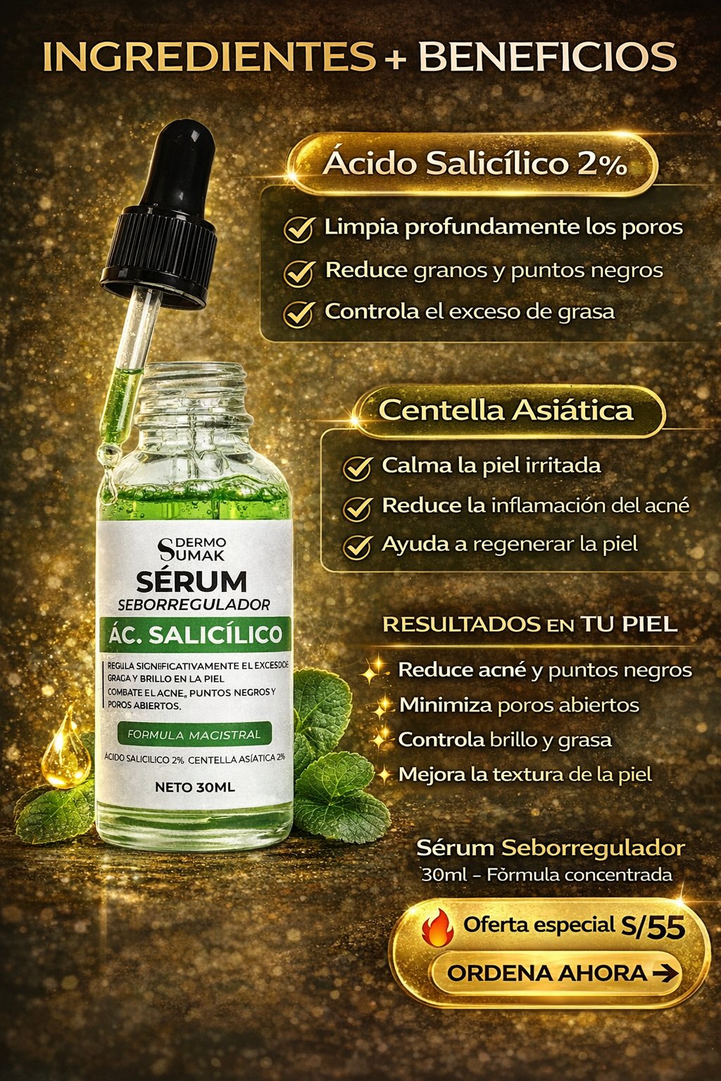 Sérum Antiacné Ácido Salicílico 2% – Dermo Sumak (30ml)