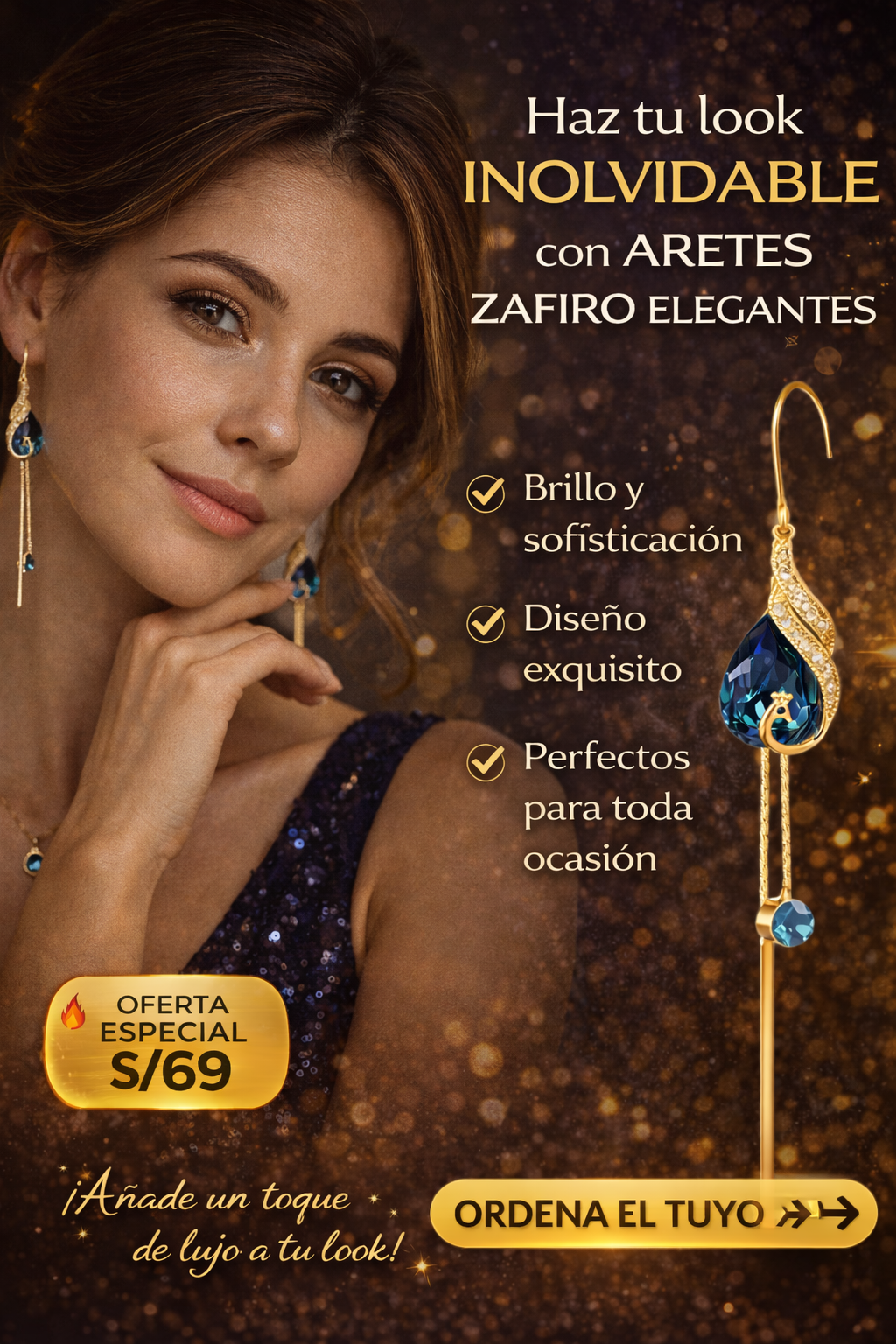 Aretes Zafiro Elegantes – Brillo y Estilo para Cada Ocasión