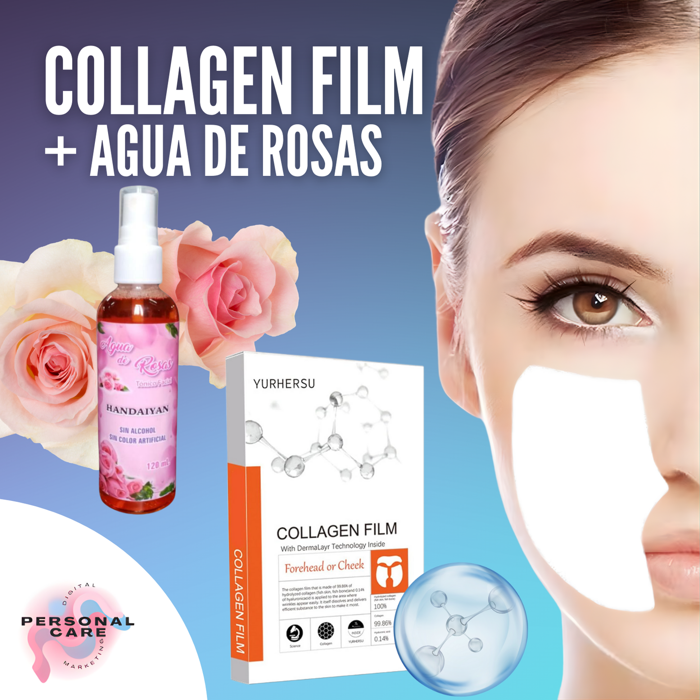 COLLAGEN FILM + AGUA DE ROSAS