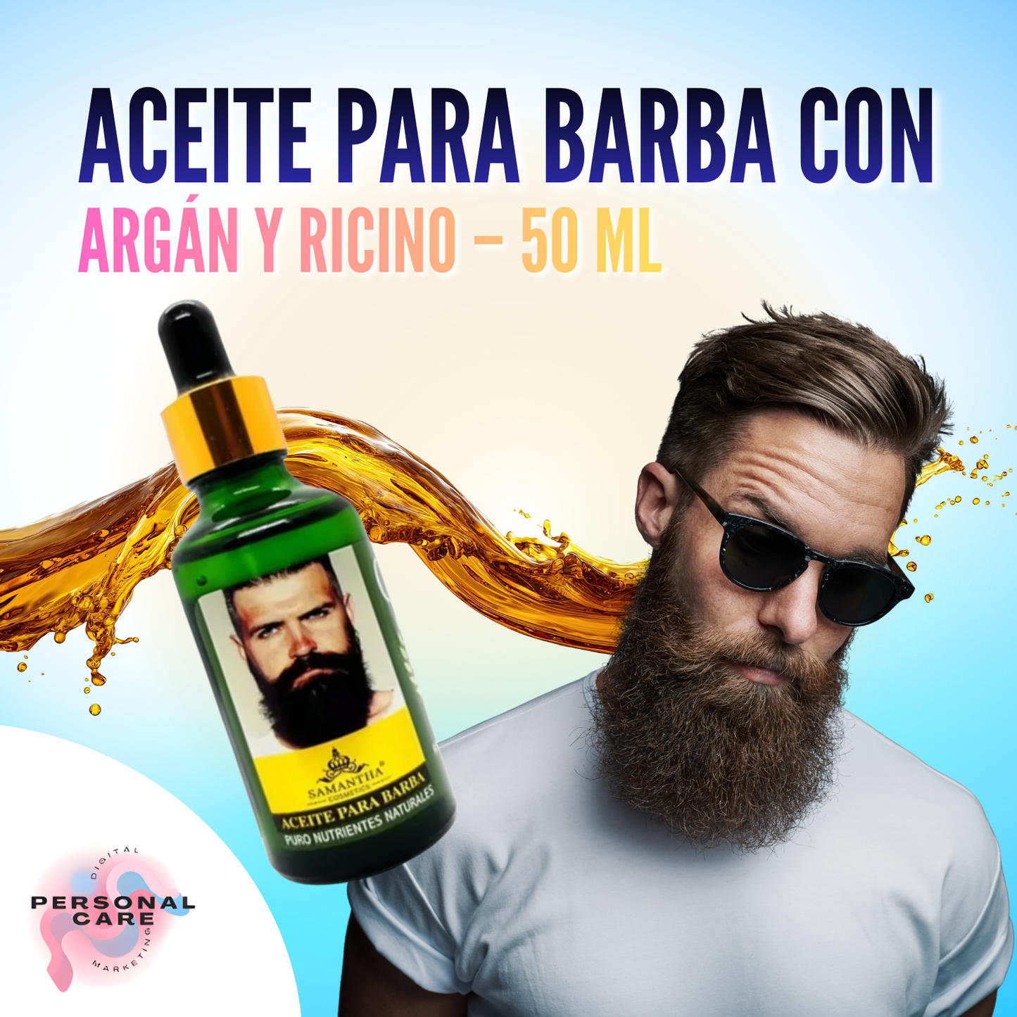 Aceite para barba con Argán Y Ricino 50