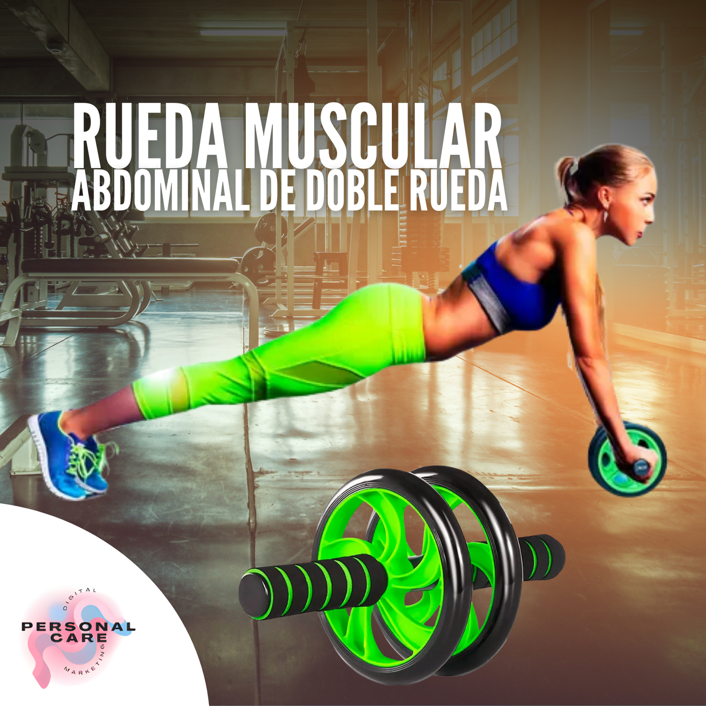 RUEDA MUSCULAR ABDOMINAL DE DOBLE RUEDA