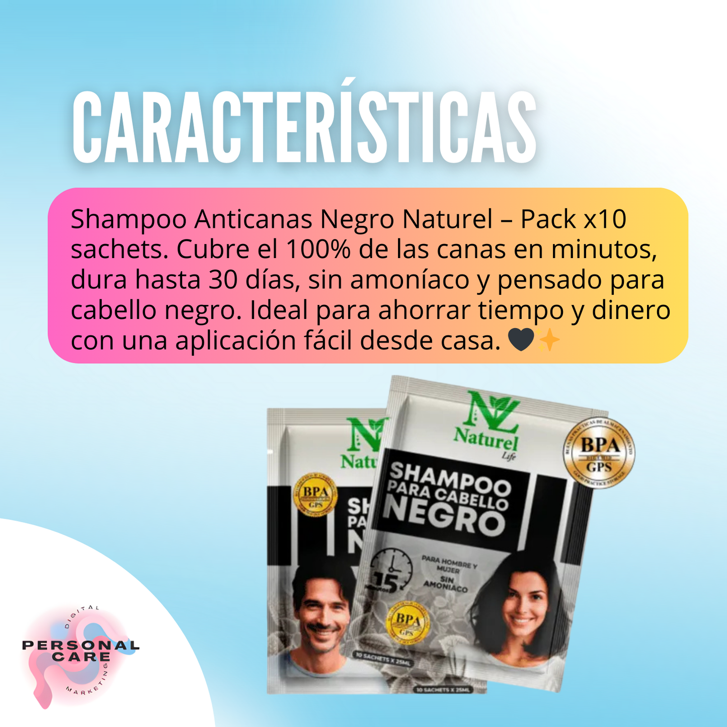 Shampoo Anticanas negro Naturel