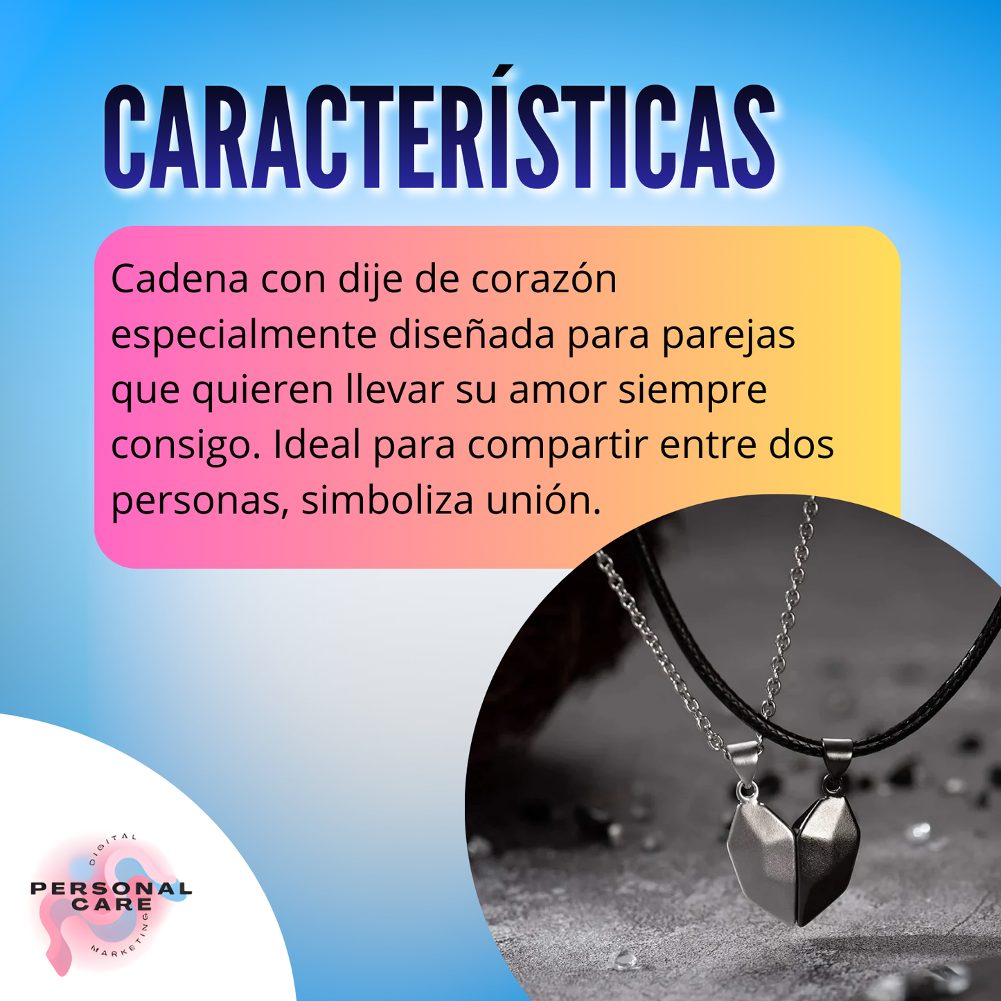 CADENA CORAZÓN PARA PAREJA ❤️