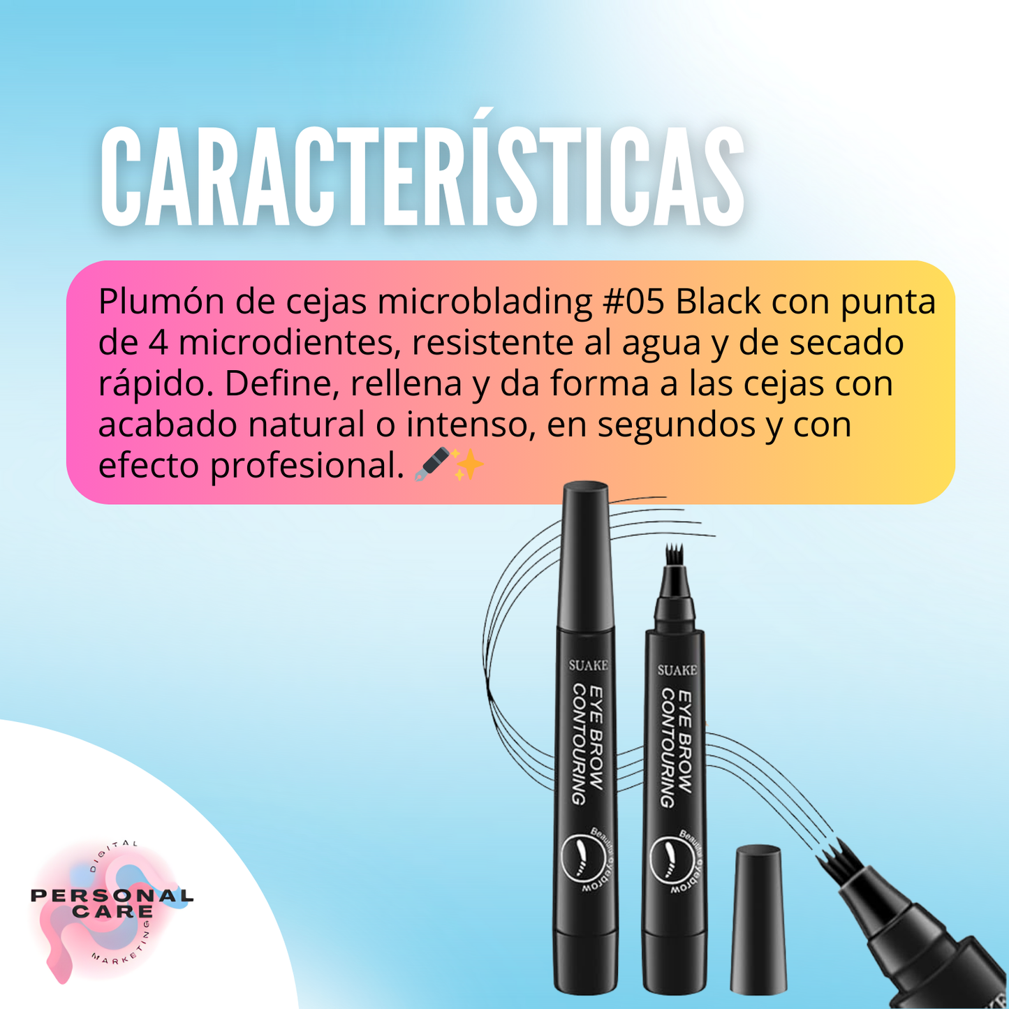 Delineador de Cejas 4 Puntas – Tinta Sem