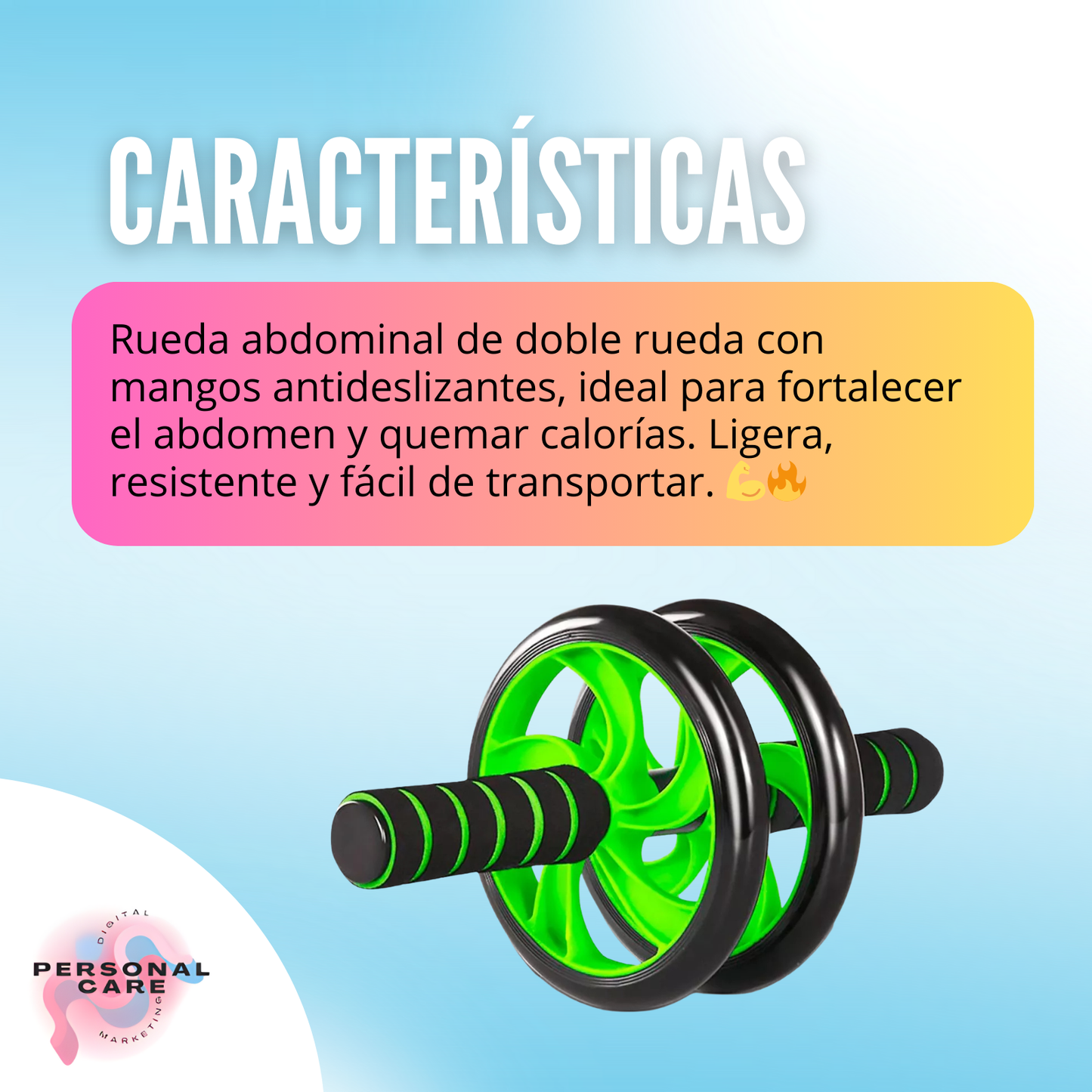 RUEDA MUSCULAR ABDOMINAL DE DOBLE RUEDA