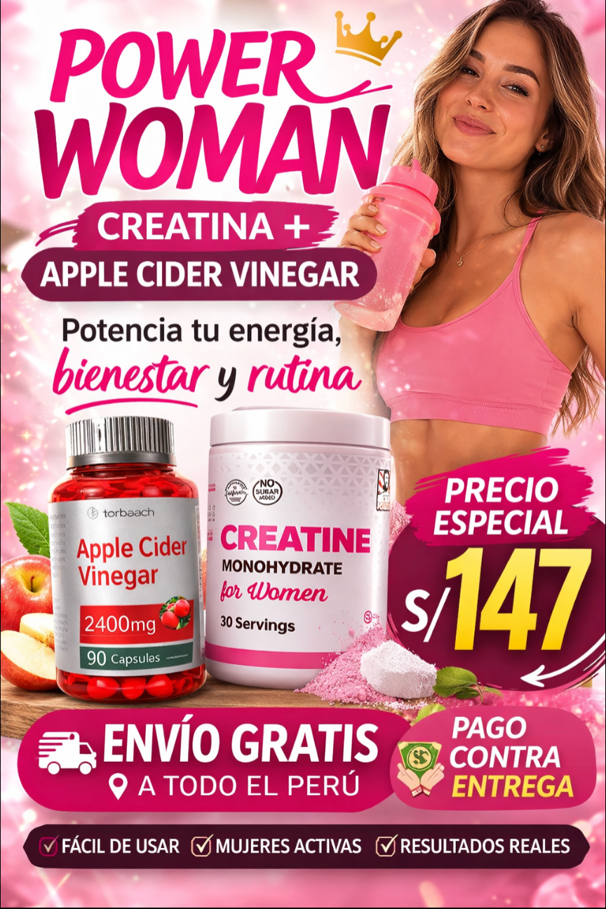 ✨  Combo Power Woman – Creatina para Mujeres + Apple Cider Vinegar   ✨