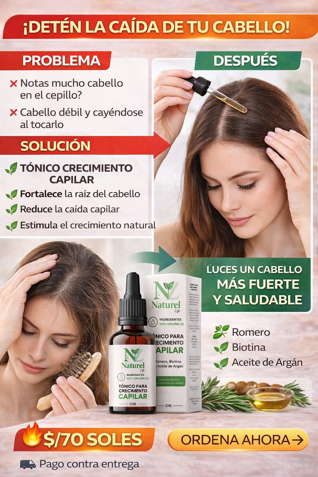 🌿 Tónico para Crecimiento Capilar Naturel Life