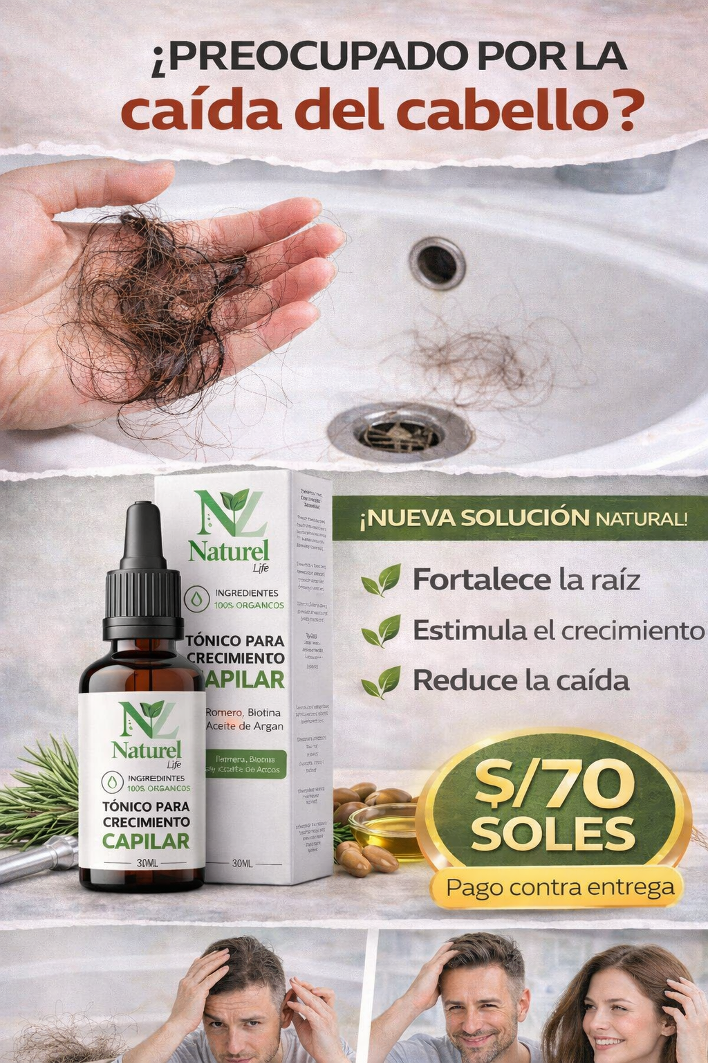 🌿 Tónico para Crecimiento Capilar Naturel Life