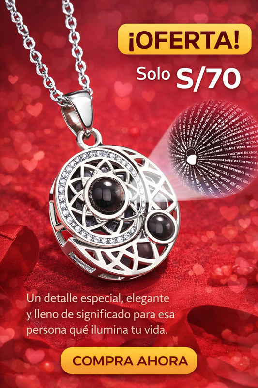 COLLAR SOL Y LUNA CON 100 IDIOMAS