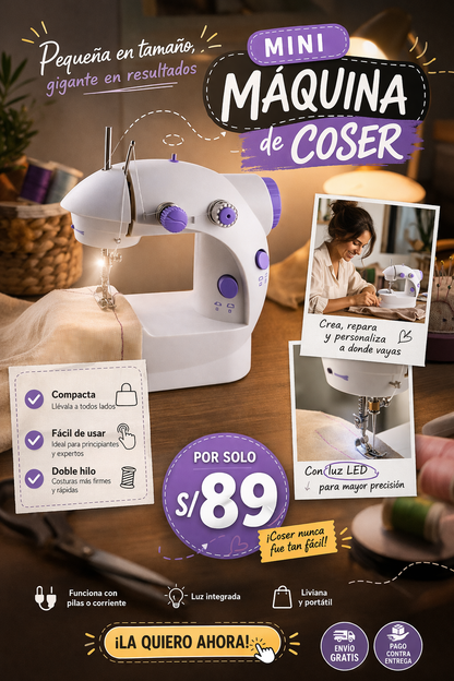Mini Máquina de Coser Portátil ✨🧵