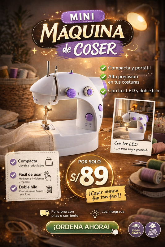 Mini Máquina de Coser Portátil ✨🧵