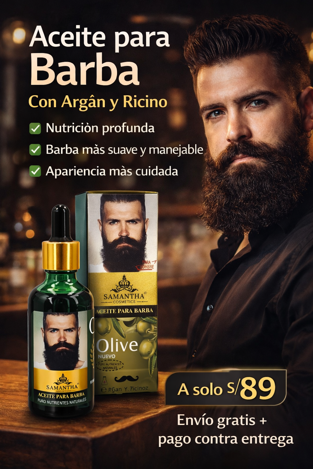 Aceite para Barba con Argán y Ricino 🧔✨