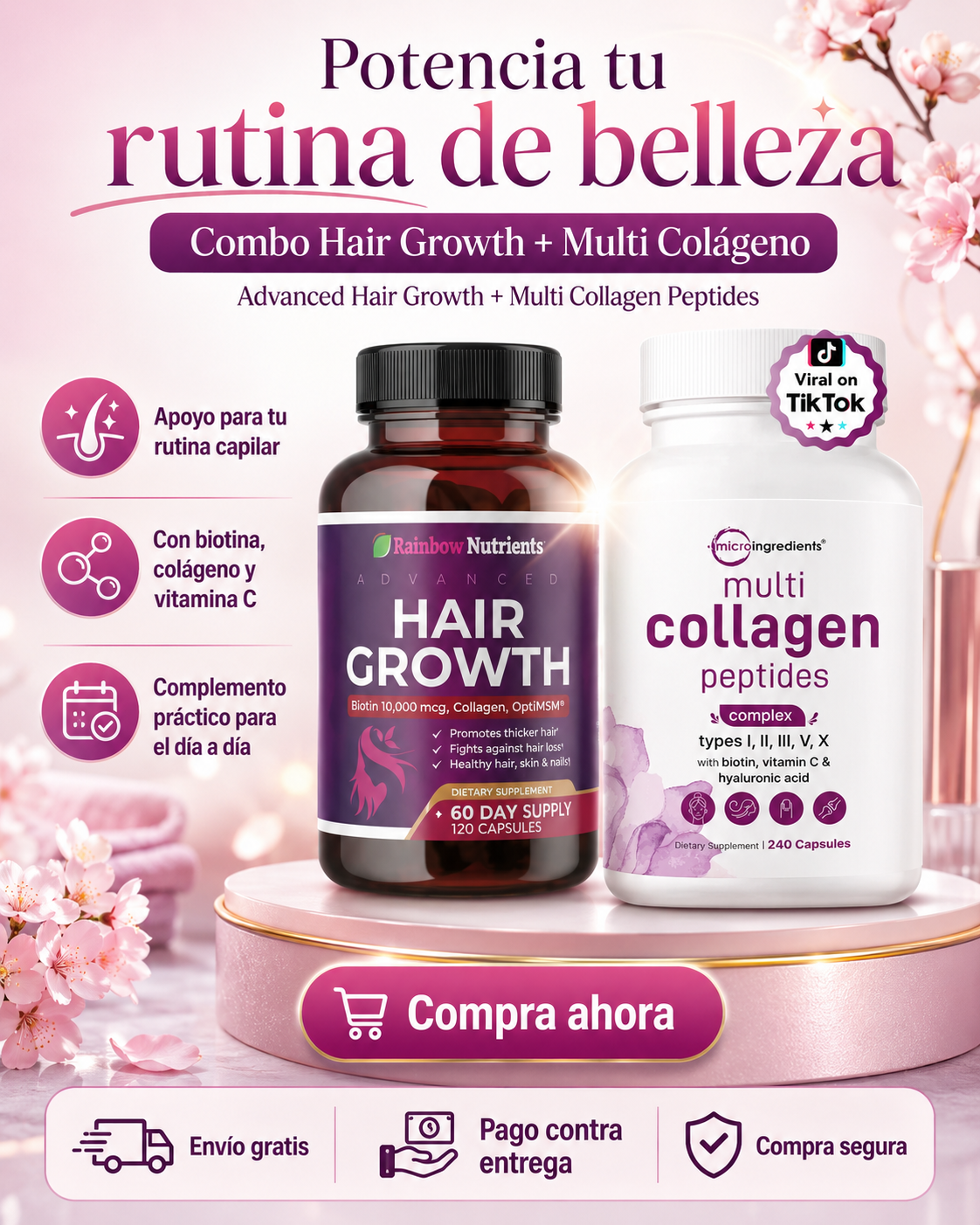 Combo Hair Growth y de regalo un Multi Colágeno