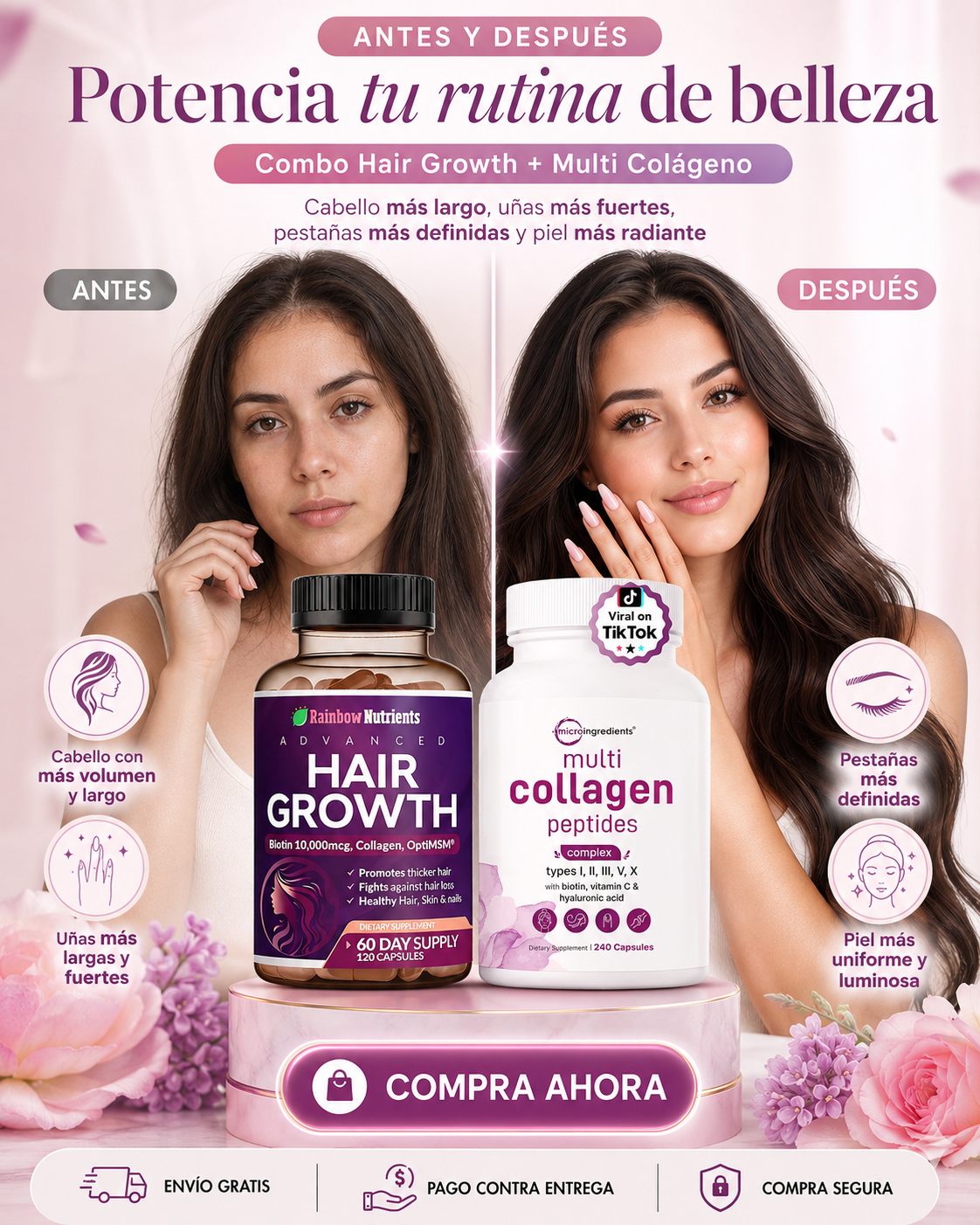Combo Hair Growth y de regalo un Multi Colágeno