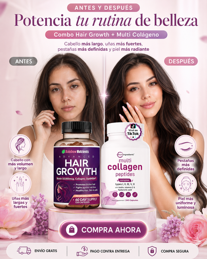 Combo Hair Growth y de regalo un Multi Colágeno
