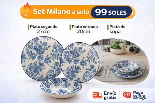 🍽️ Set Milano – Vajilla Elegante
