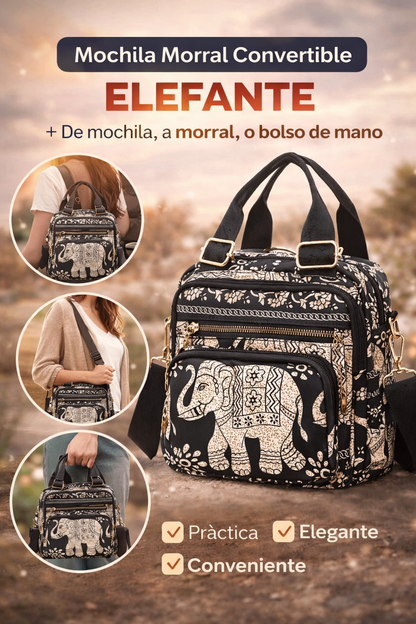 🎒 Mochila Morral Convertible Elefante