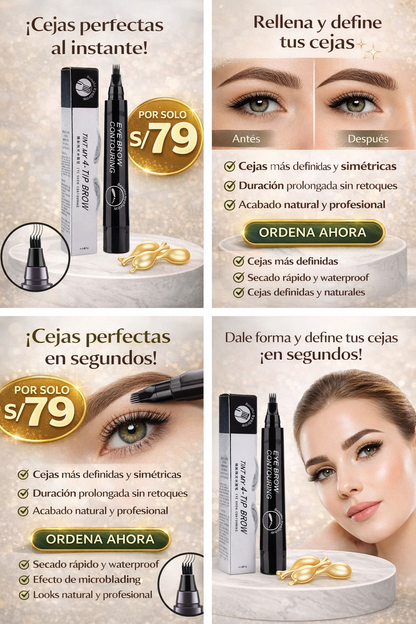 Delineador de Cejas 4 Puntas – Tinta Sem
