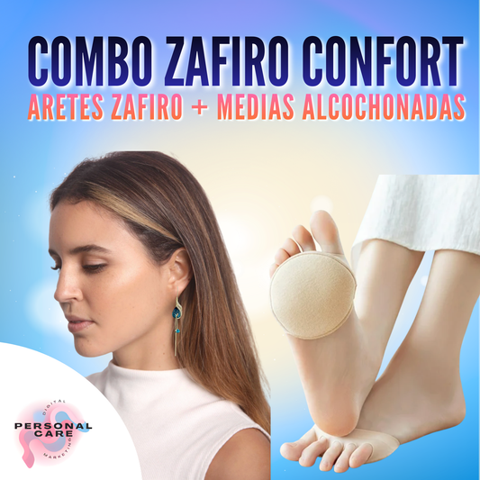 Combo Zafiro Confort: Aretes de Zafiro + Medias Acolchadas x3