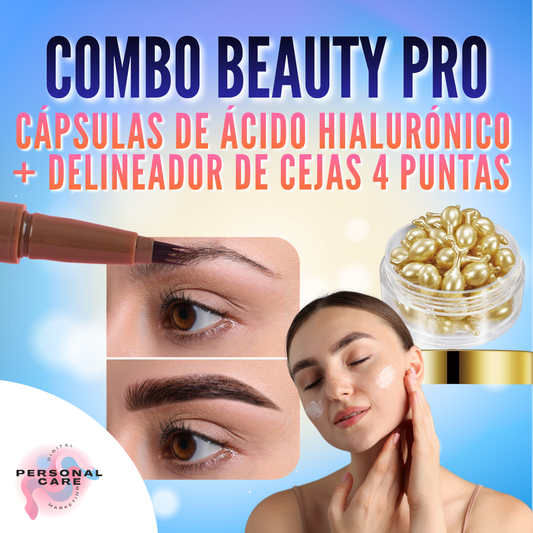 Combo Beauty Pro: Cápsulas de Ácido Hialurónico + Delineador de Cejas 4 Puntas